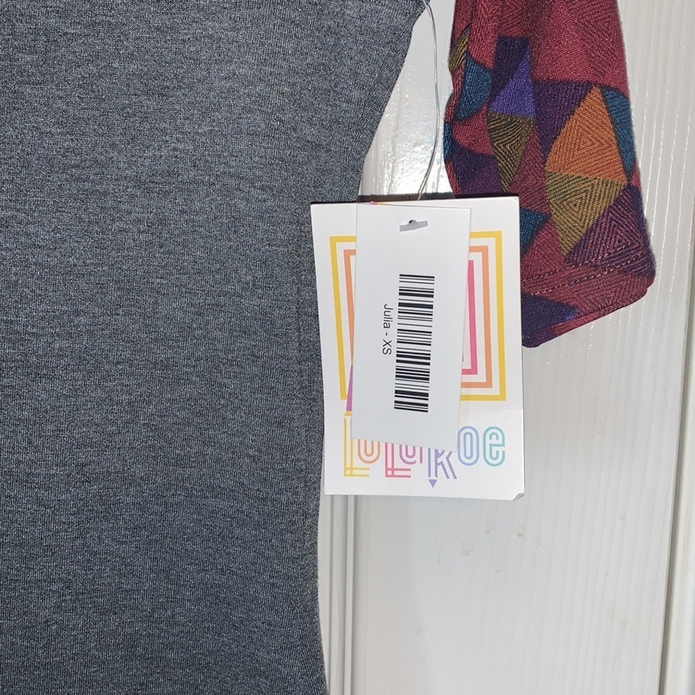 Lularoe casual midi geo print short sleeve bodycon dress - Picture 2 of 6